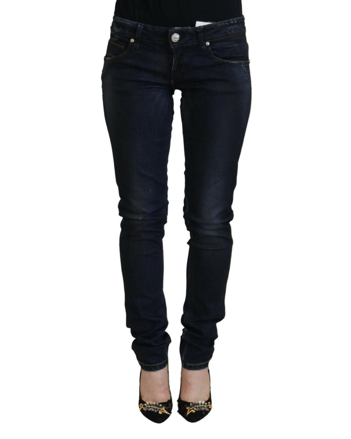 Logo Detailed Low Waist Skinny Jeans with Zipper Closure W26 US Women