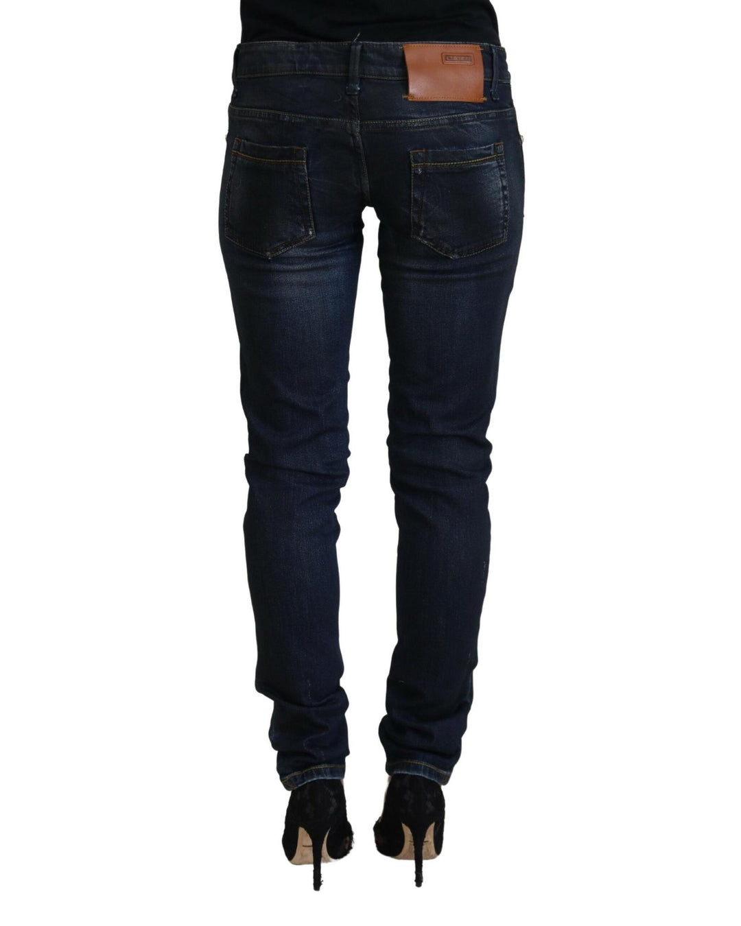 Logo Detailed Low Waist Skinny Jeans with Zipper Closure W26 US Women