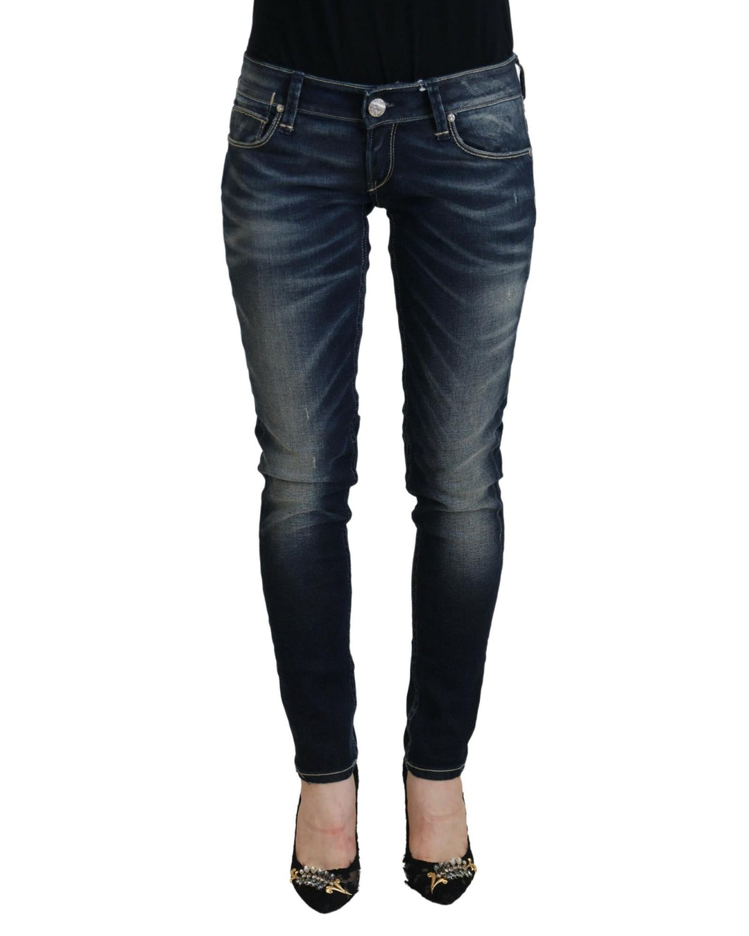 ACHT Skinny Jeans with Low Waist Denim Pants and Logo Details W26 US Women