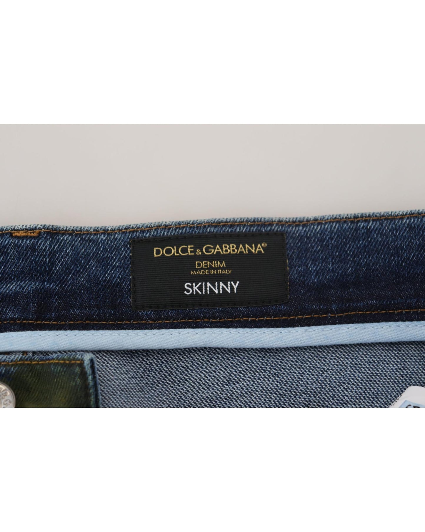 New Dolce & Gabbana Skinny Denim Pants with Logo Details 44 IT Men