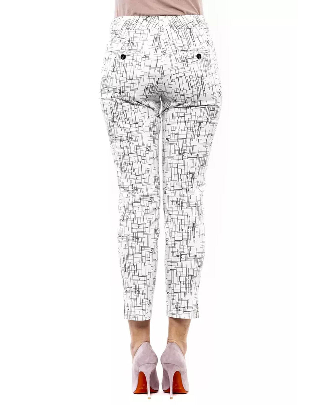 Printed Stretch Trousers with Slim Fit 42 IT Women