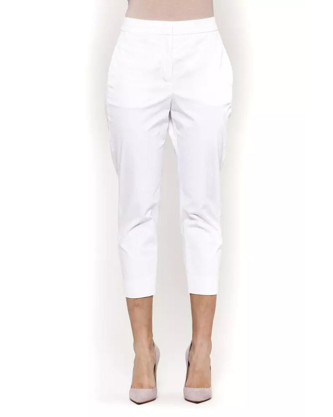 Classic Stretch Trousers with Front and Back Pockets 42 IT Women