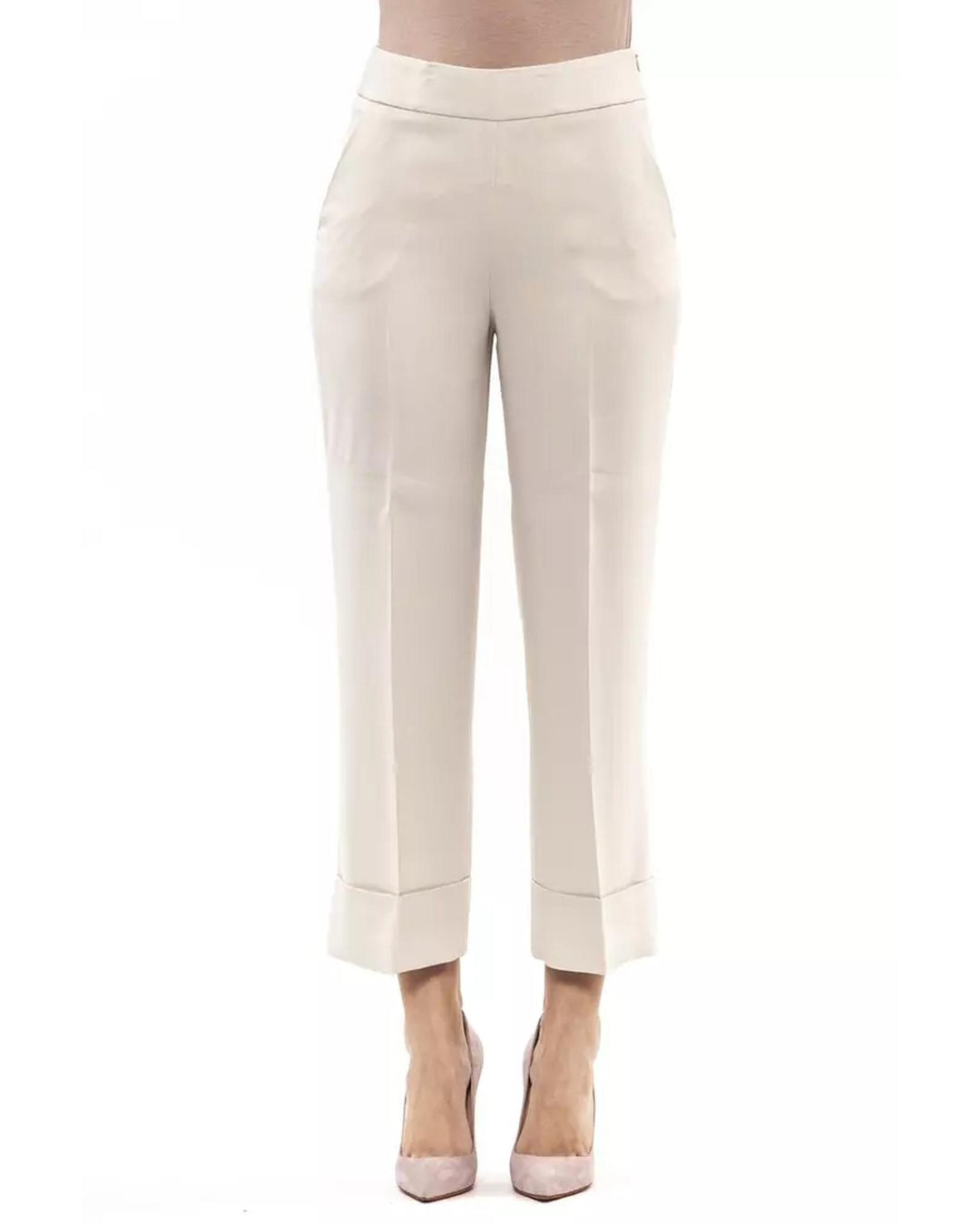 High Waist Palazzo Soft Pants with Pockets and Side Zip 40 IT Women