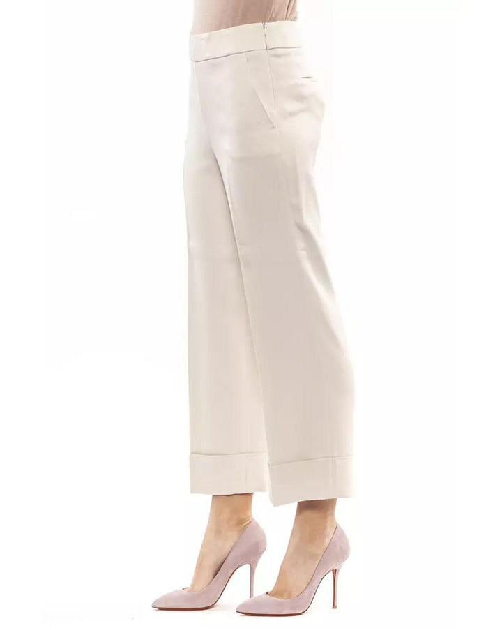 High Waist Palazzo Soft Pants with Pockets and Side Zip 40 IT Women