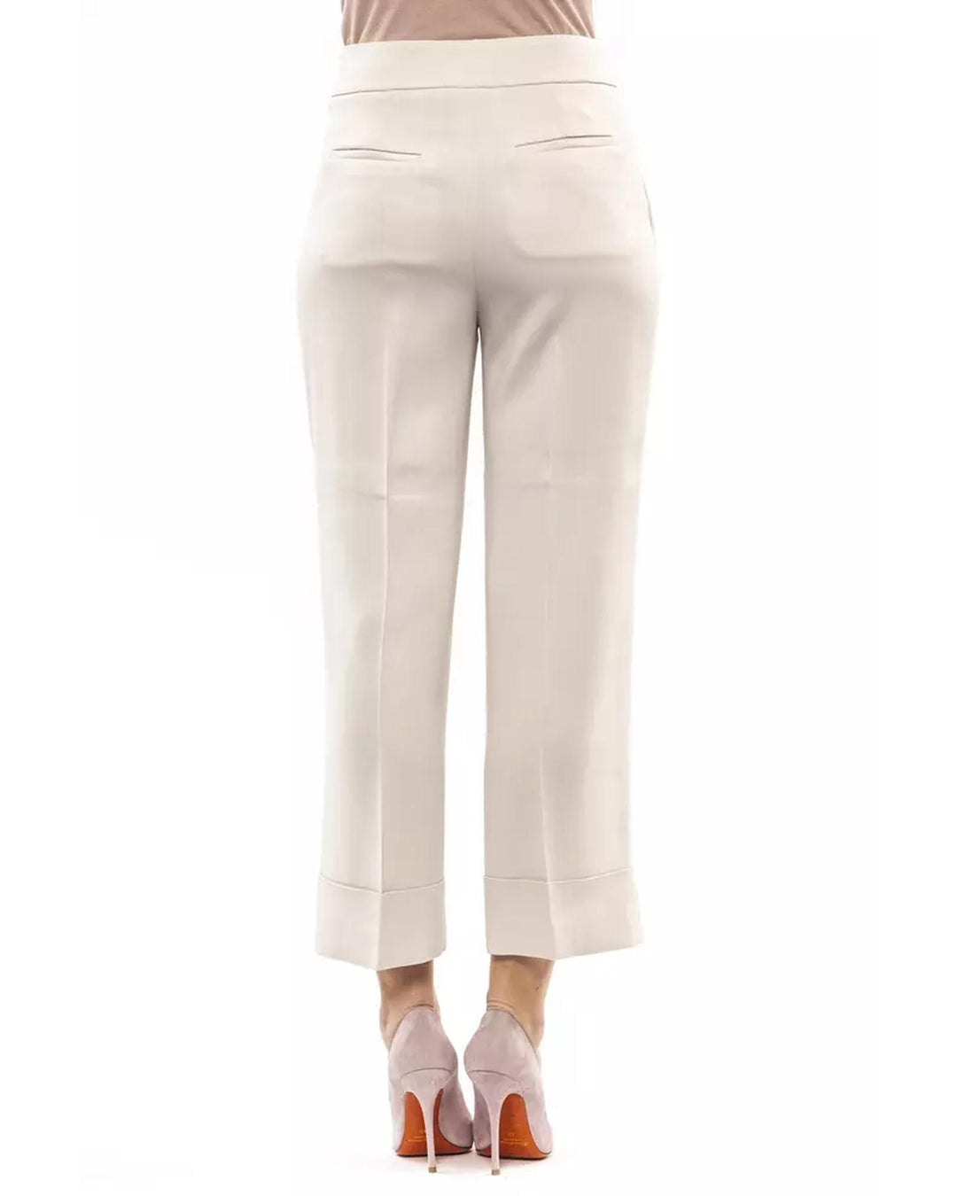 High Waist Palazzo Soft Pants with Pockets and Side Zip 40 IT Women