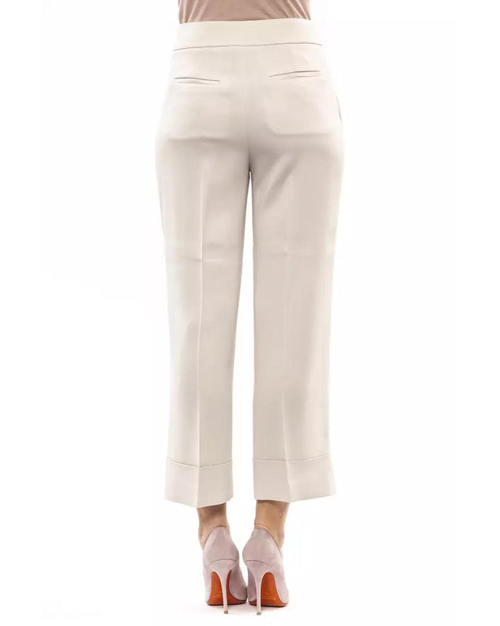 High Waist Palazzo Soft Pants with Pockets and Side Zip 40 IT Women