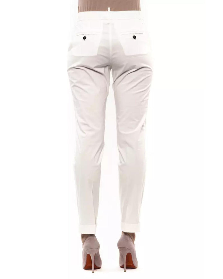 Cotton High Waist Trousers with Four Pockets 42 IT Women