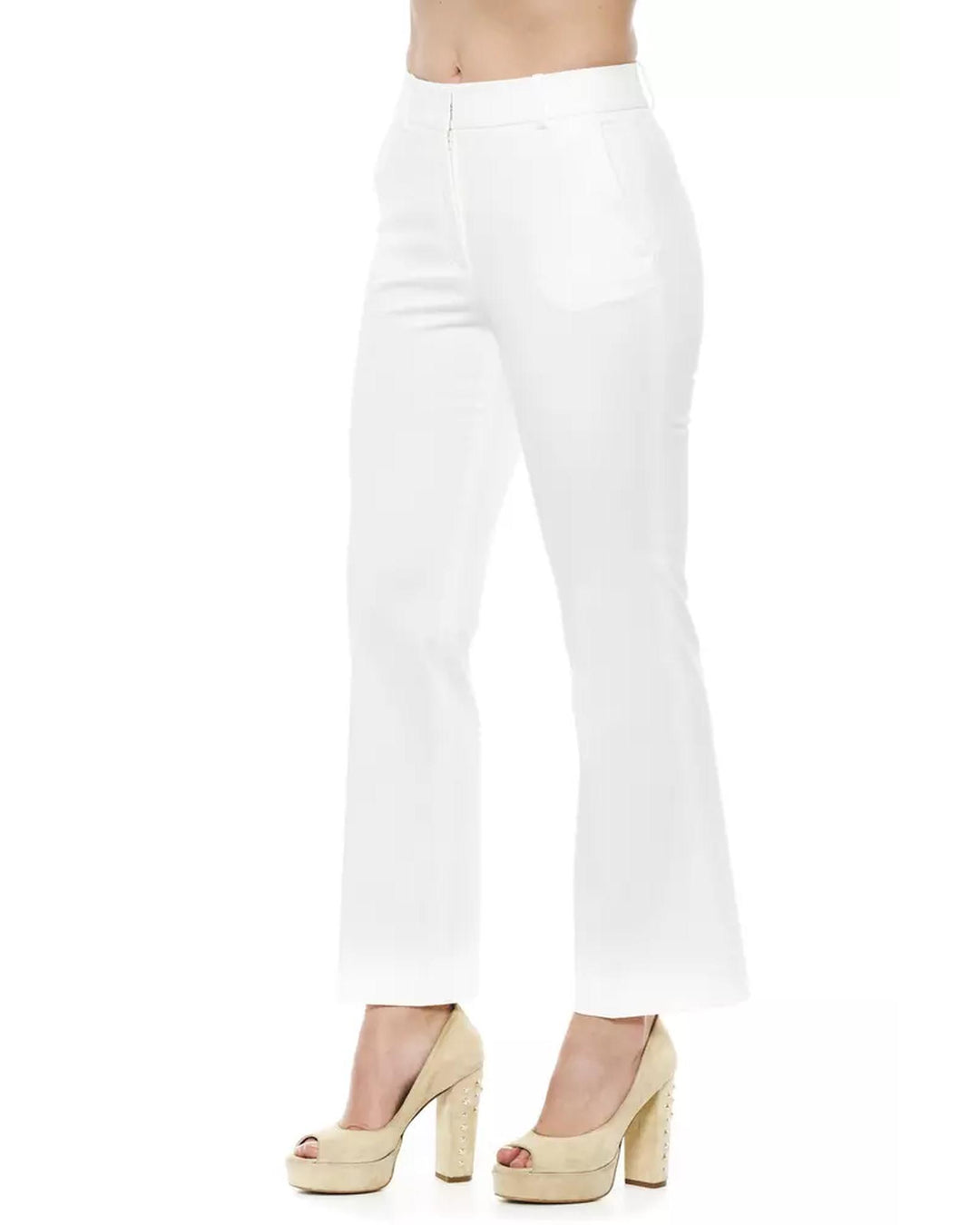 Soft Fabric High Waist Trousers with Flared Bottom 40 IT Women