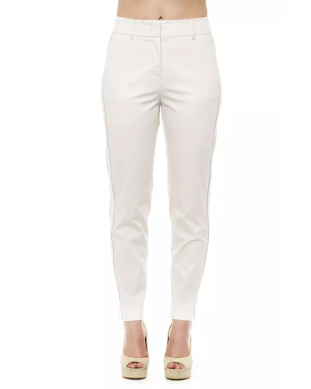 High Waist Trousers with Pockets and Zipper Closure 42 IT Women