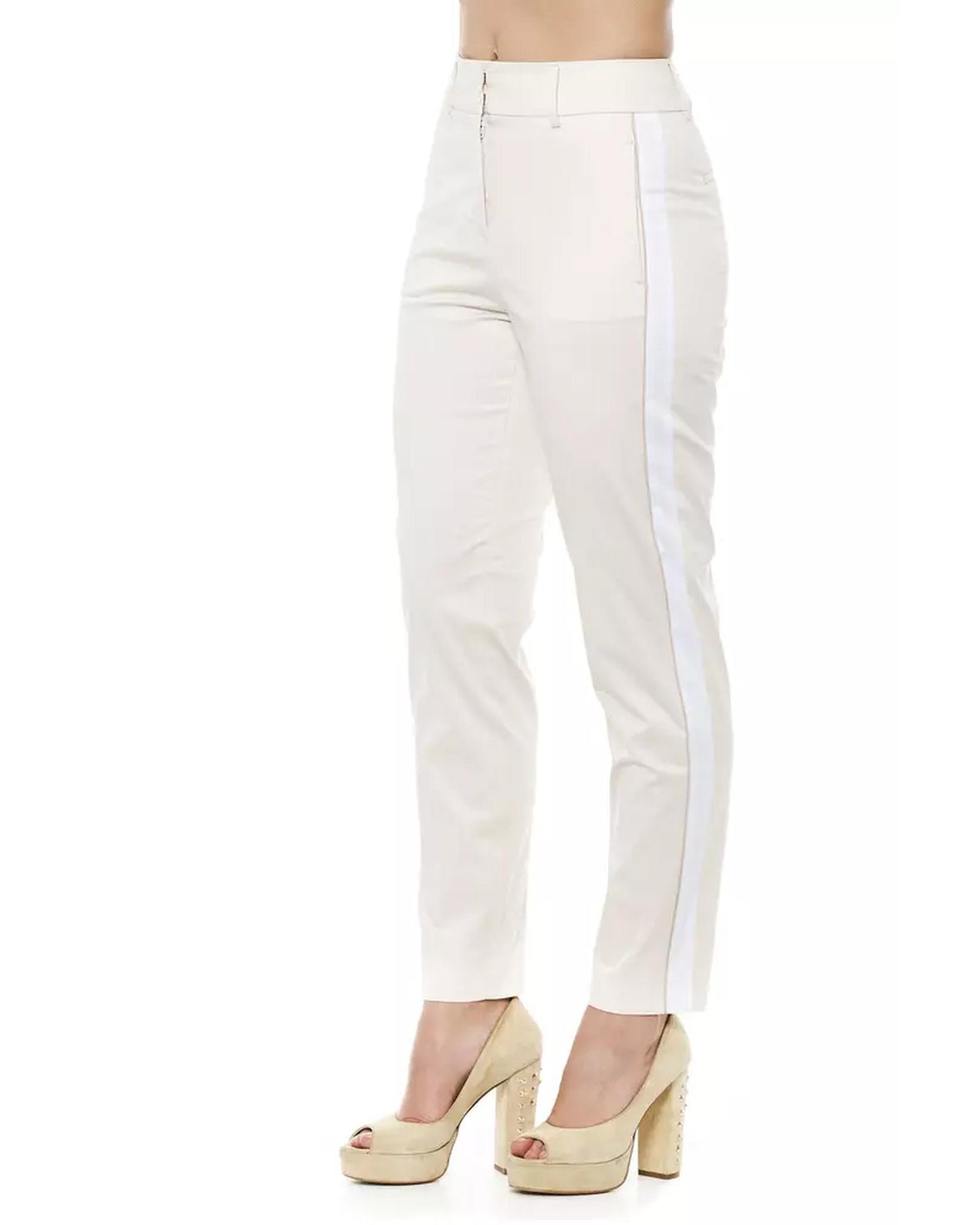 High Waist Trousers with Pockets and Zipper Closure 42 IT Women