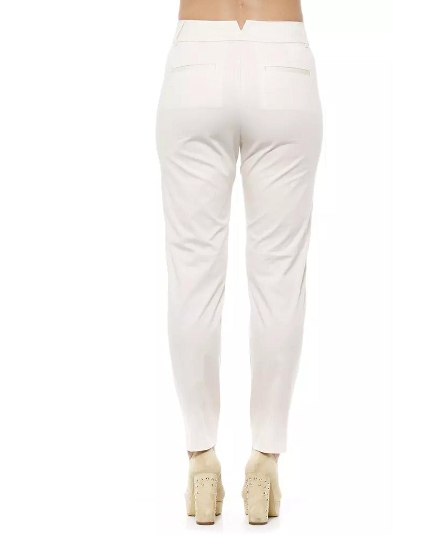 High Waist Trousers with Pockets and Zipper Closure 42 IT Women