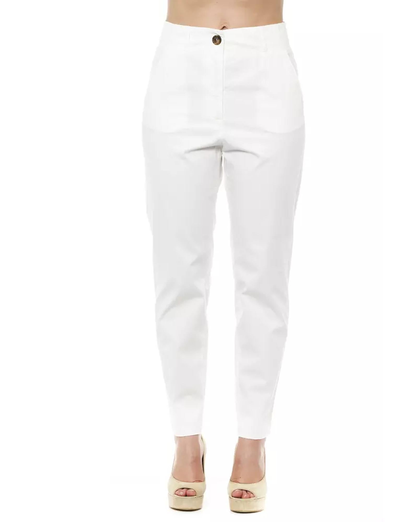 Regular Waist Trousers with Front and Back Pockets 42 IT Women