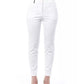 High Waist Slim Fit Trousers with Front and Back Pockets and Zip Closure 44 IT Women