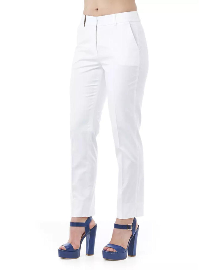 Regular Fit Stretch Pants with Shaped Front Pockets and Threaded Back Pockets 48 IT Women