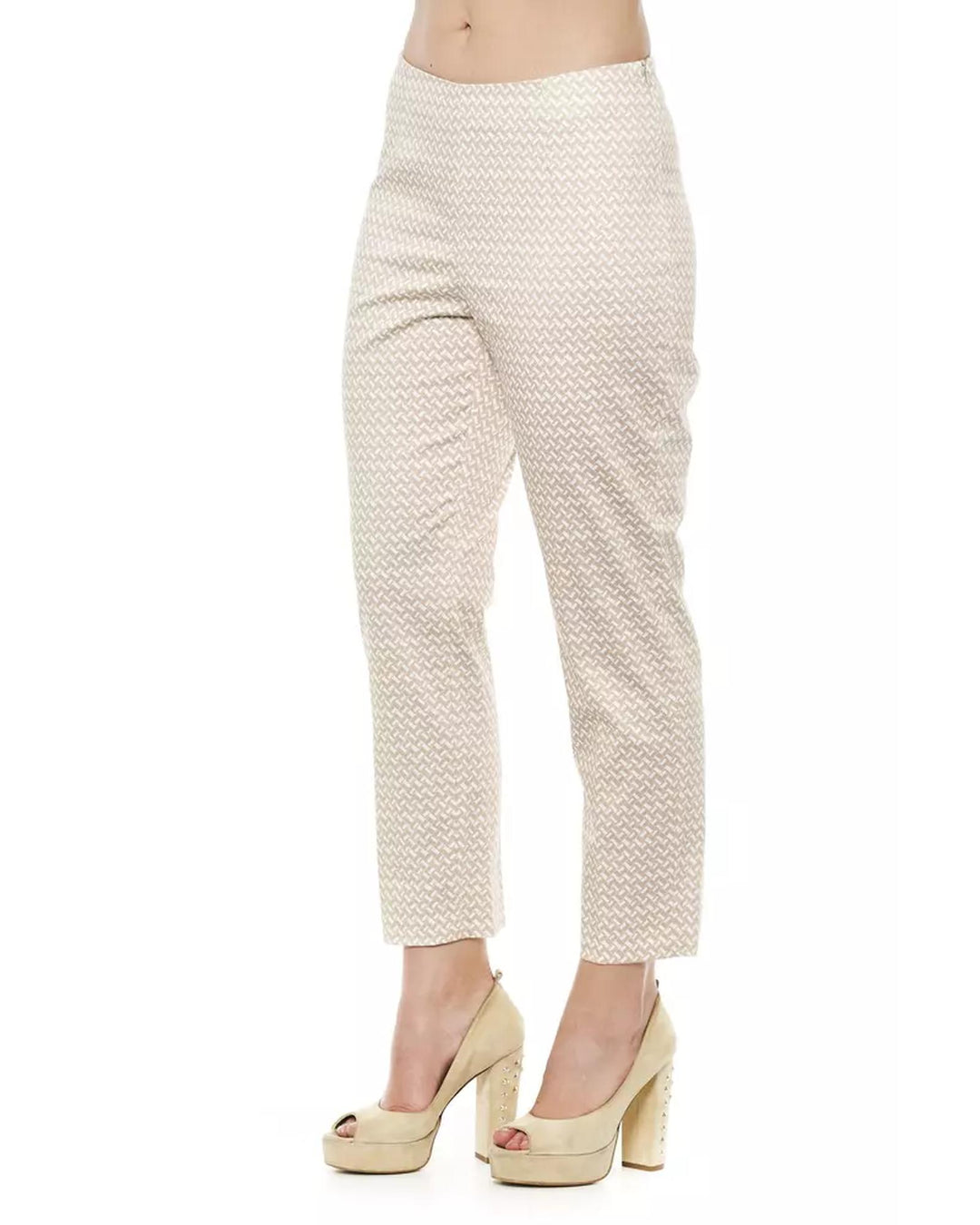 Geometric Pattern High Waist Slim Fit Pants 42 IT Women