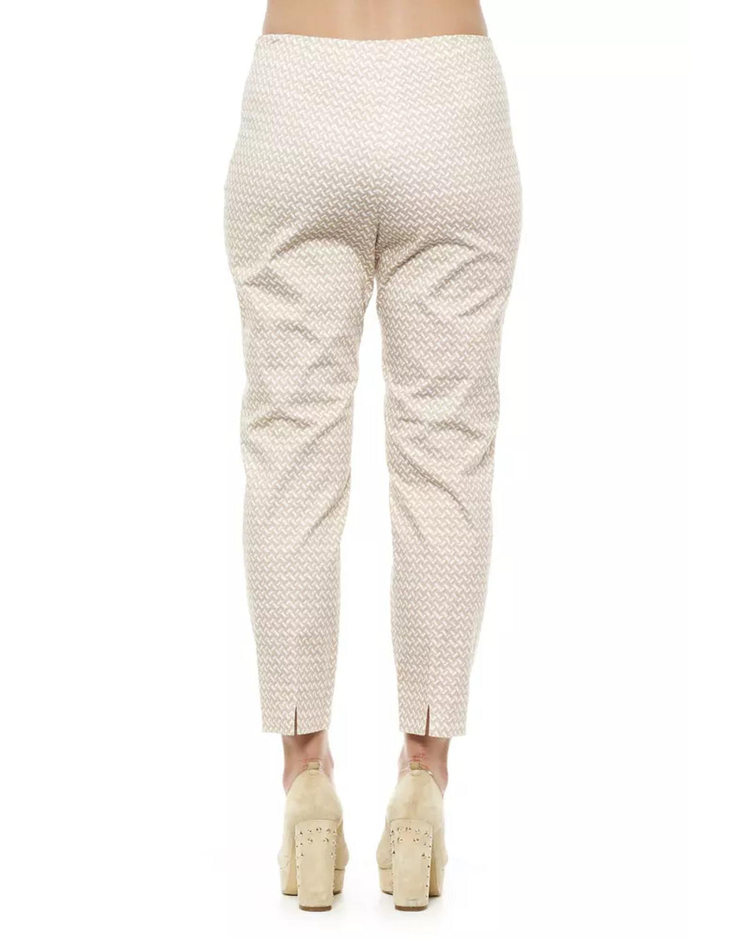 Geometric Pattern High Waist Slim Fit Pants 42 IT Women