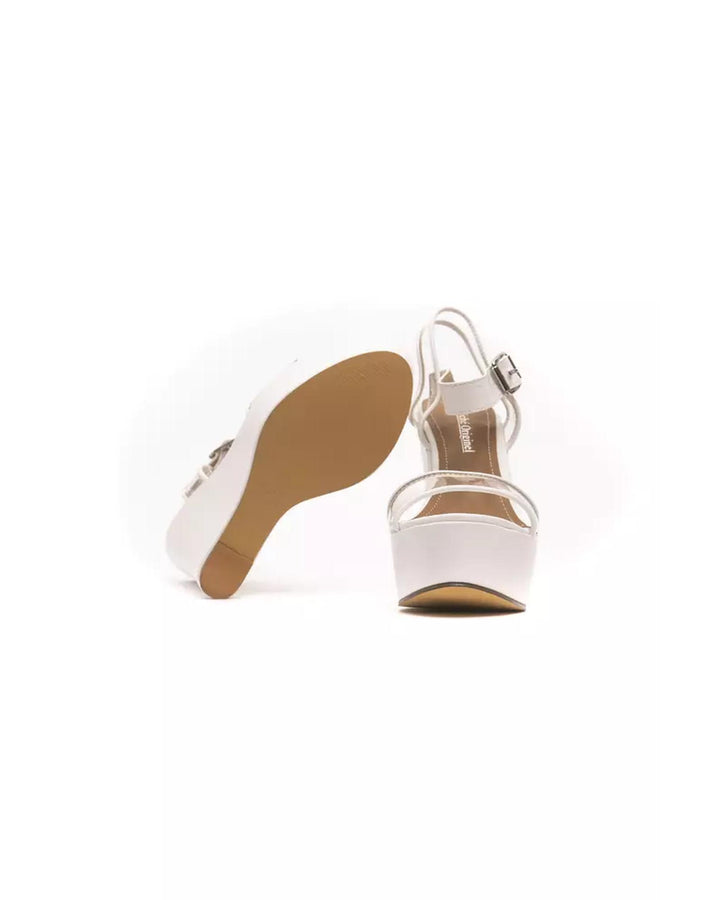 Transparent Band Wedge Sandal with Ankle Strap and Platform 38 EU Women