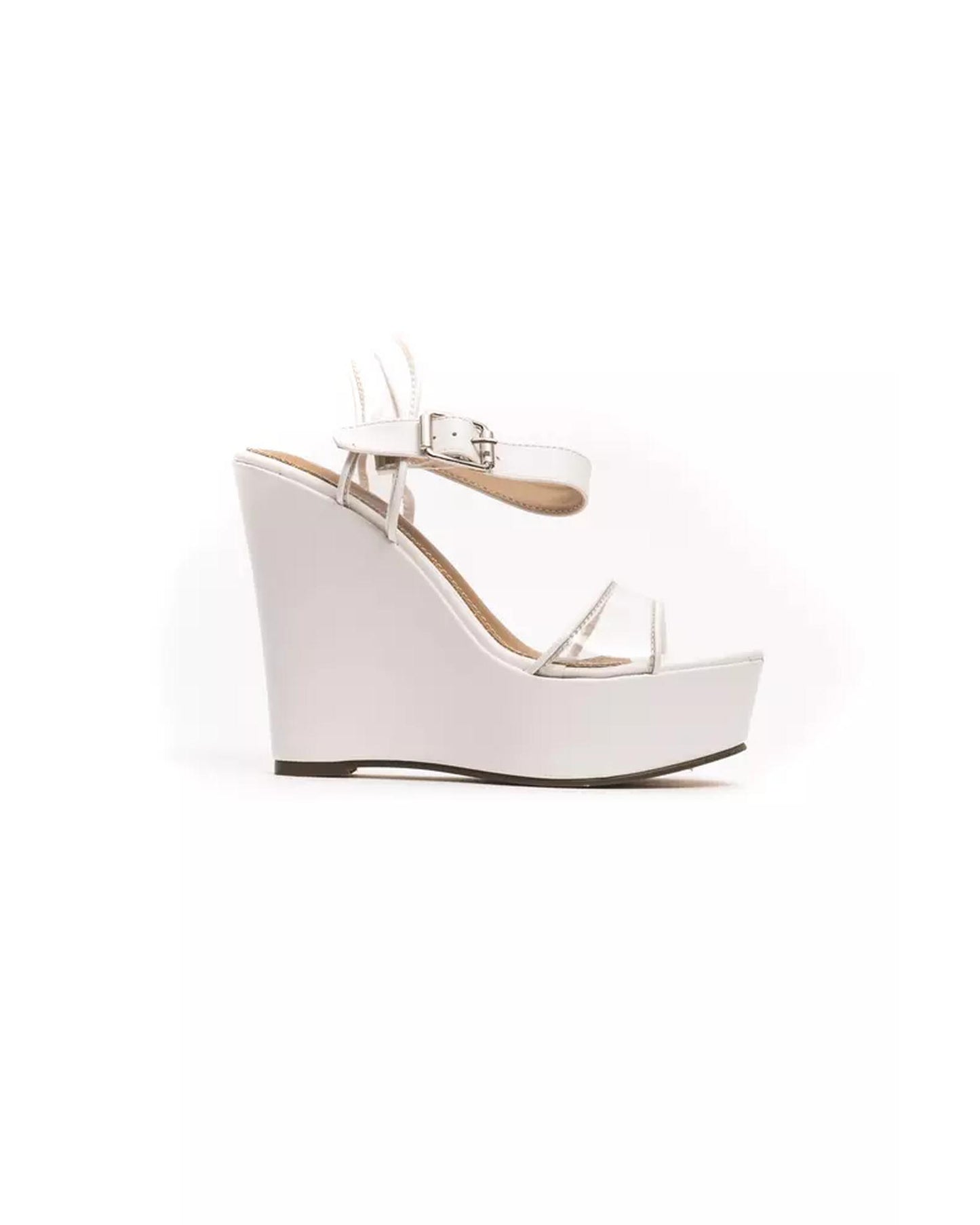 Transparent Band Wedge Sandal with Ankle Strap and Platform 39 EU Women