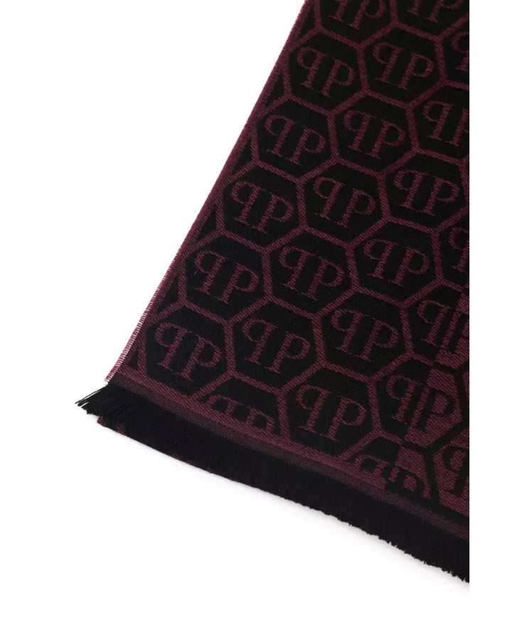 Monogram Fringed Hem Scarf One Size Men