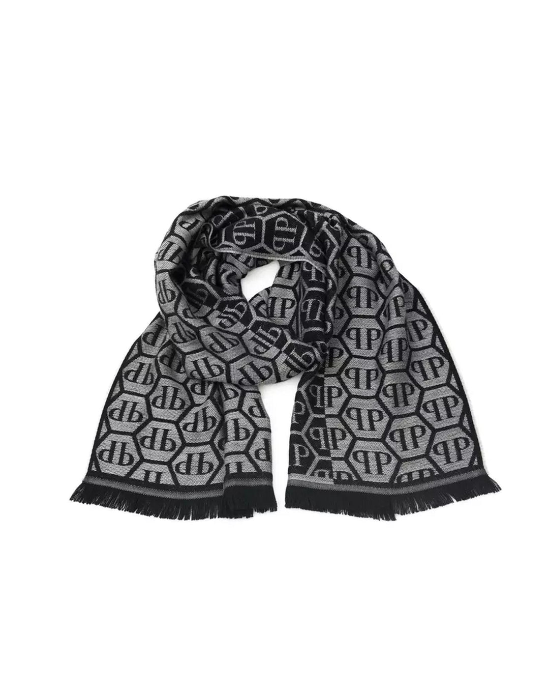 Monogram Fringed Scarf One Size Men