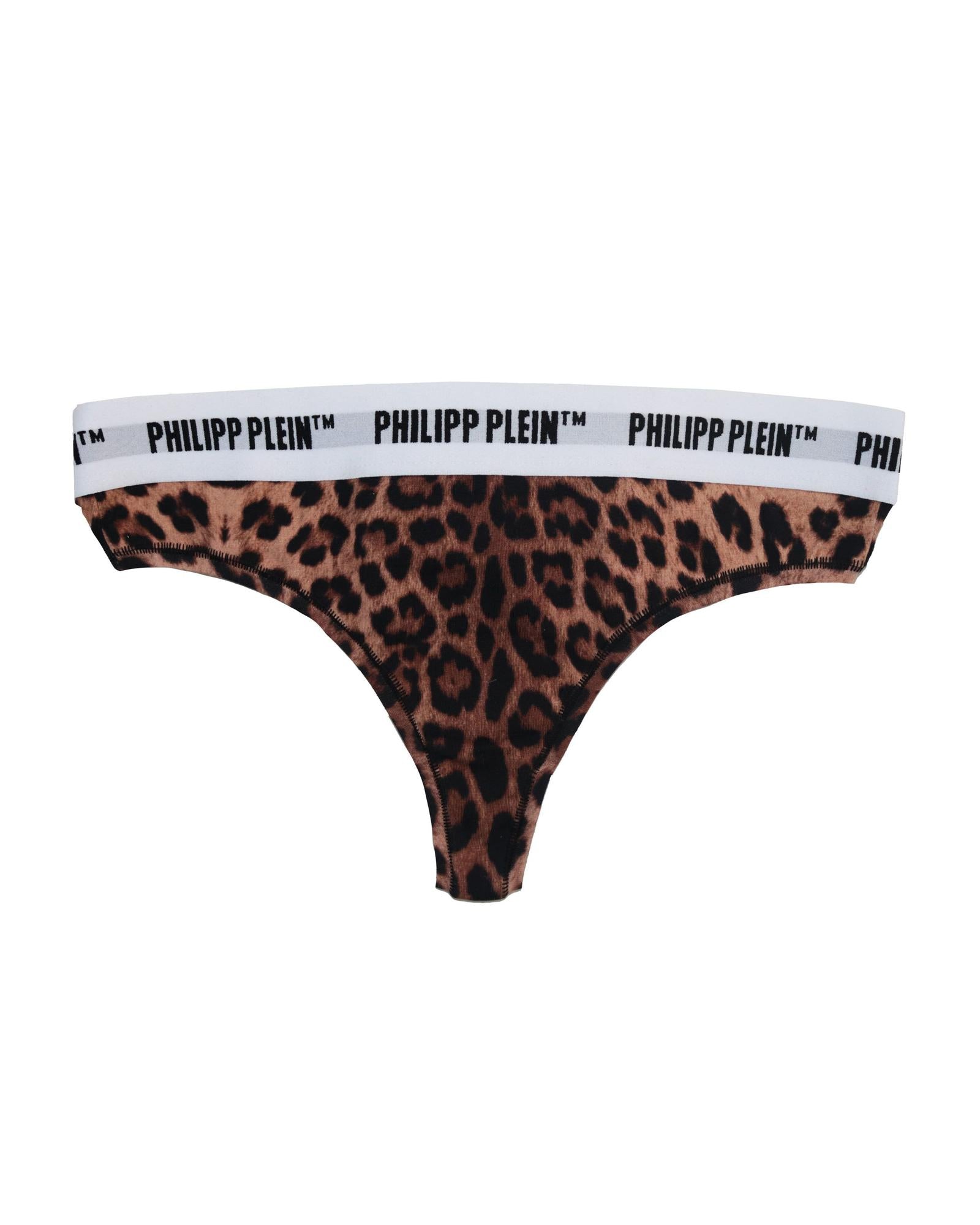 Leopard Print Thong Set by Philipp Plein (2-Pack) M Women