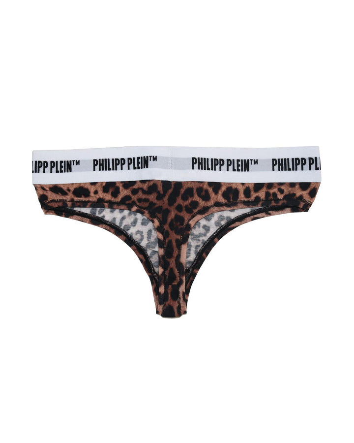 Leopard Print Thong Set by Philipp Plein (2-Pack) M Women