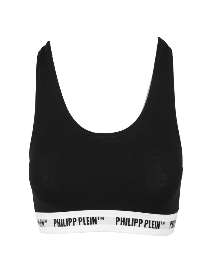 Philipp Plein Black Thong - Elastic Logo Detail (2-Pack) XL Women