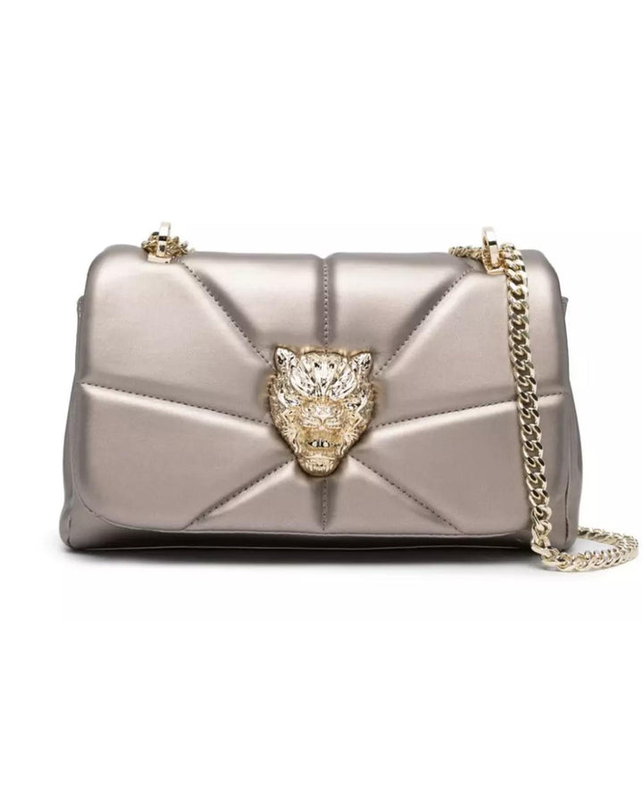 Plein Sport Shoulder Bag with Gold Hardware and Tiger Bezel One Size Women