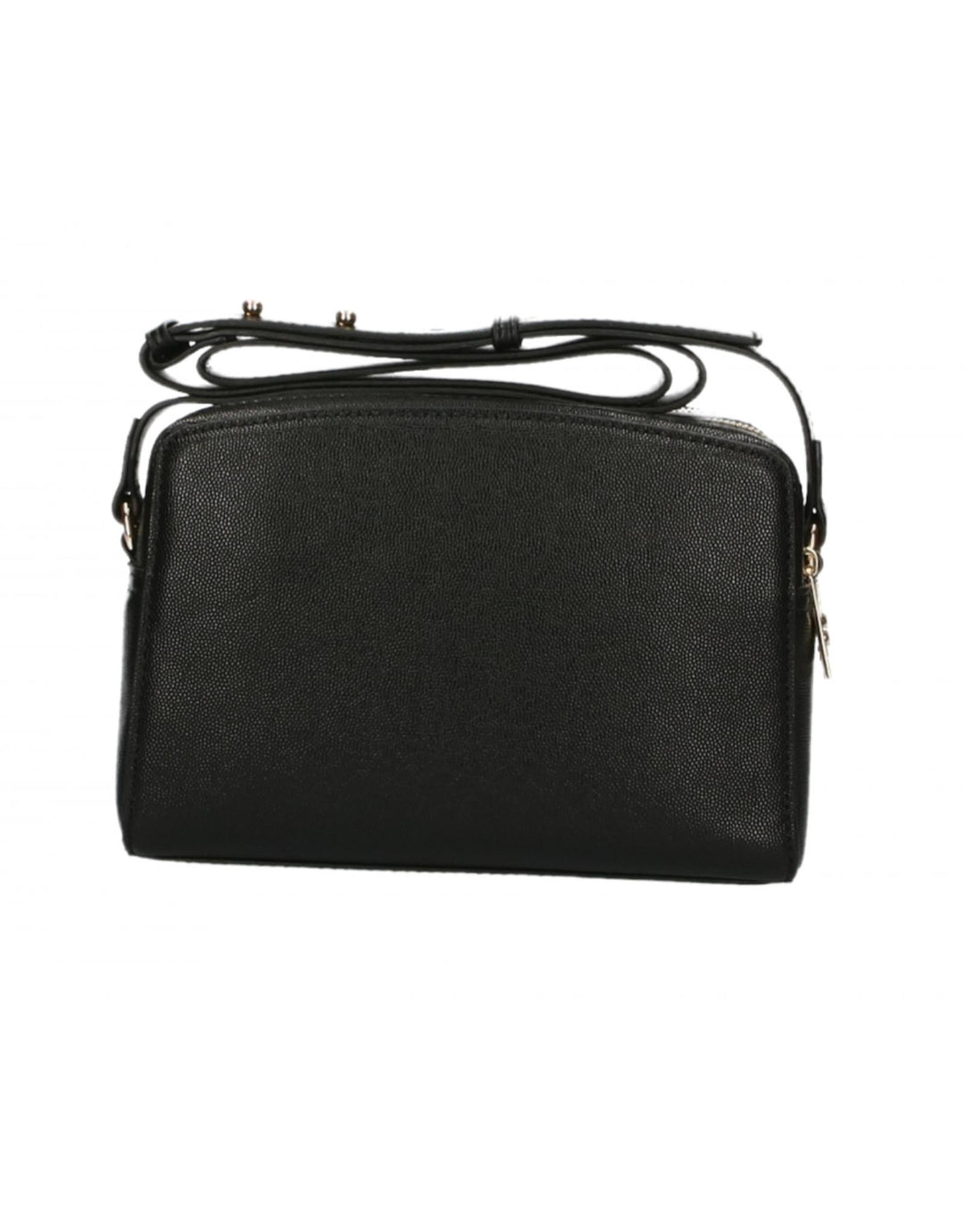 Logo-adorned Black Crossbody Bag with Double Zip Closure One Size Women