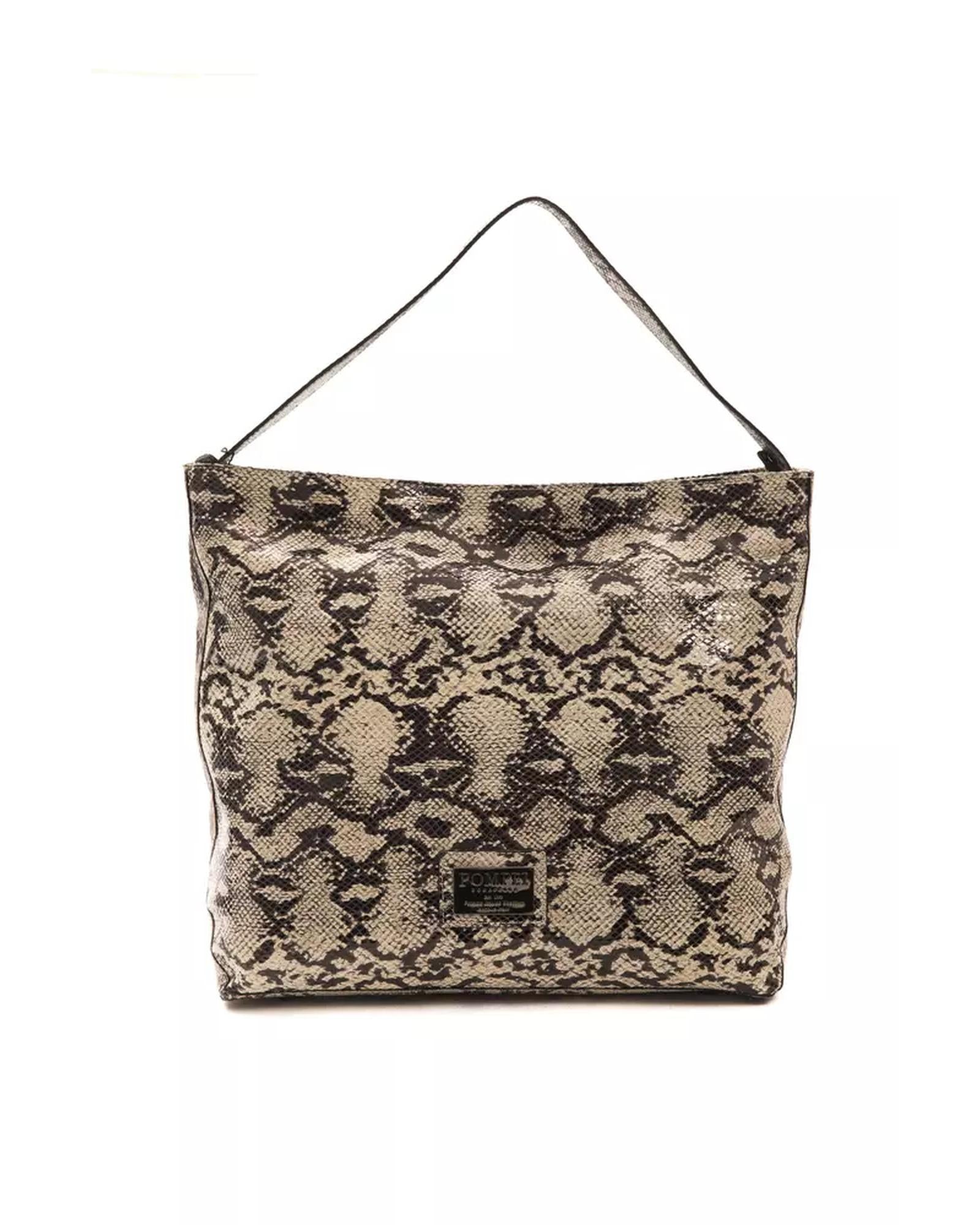 Python Print Leather Shoulder Bag One Size Women