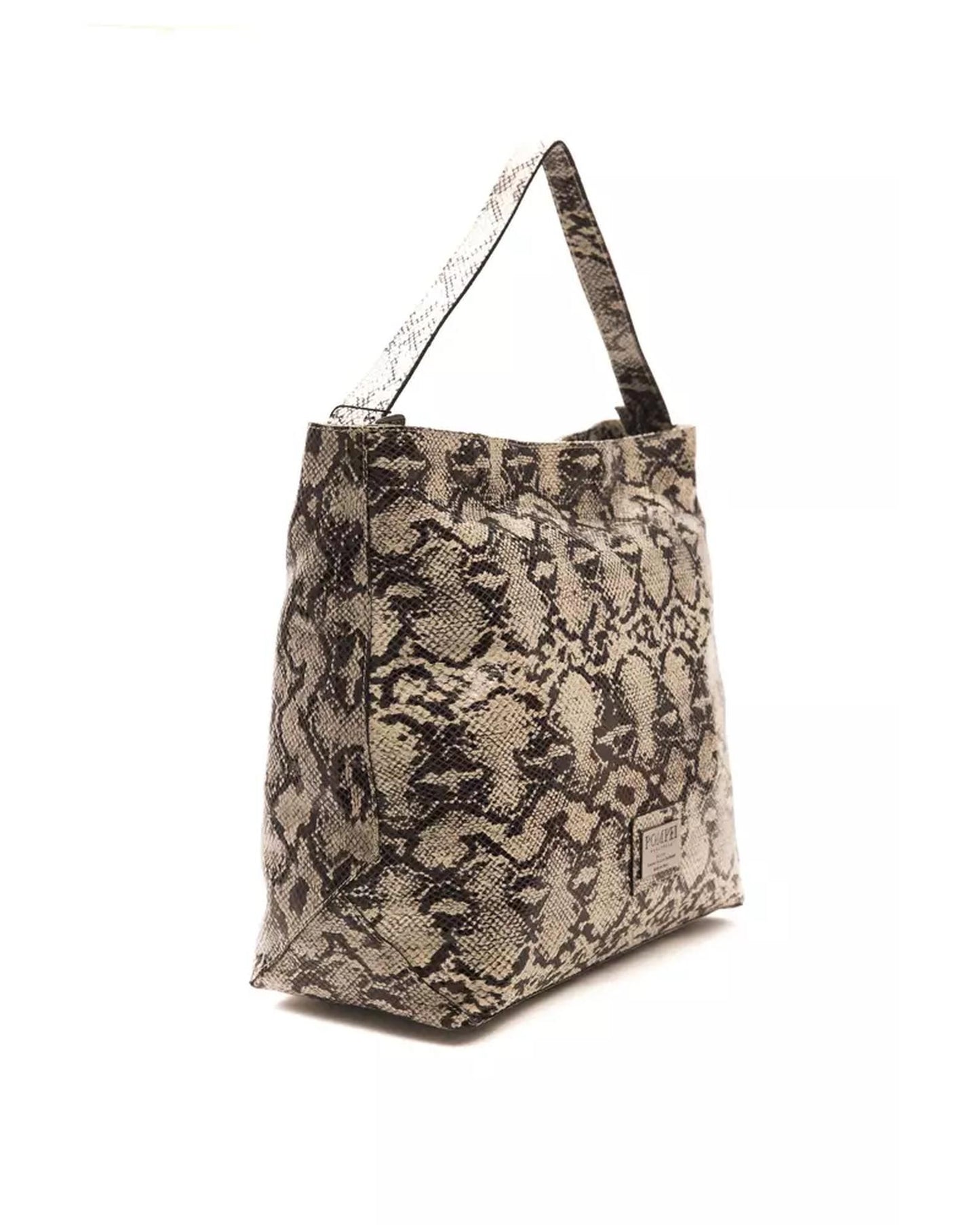 Python Print Leather Shoulder Bag One Size Women