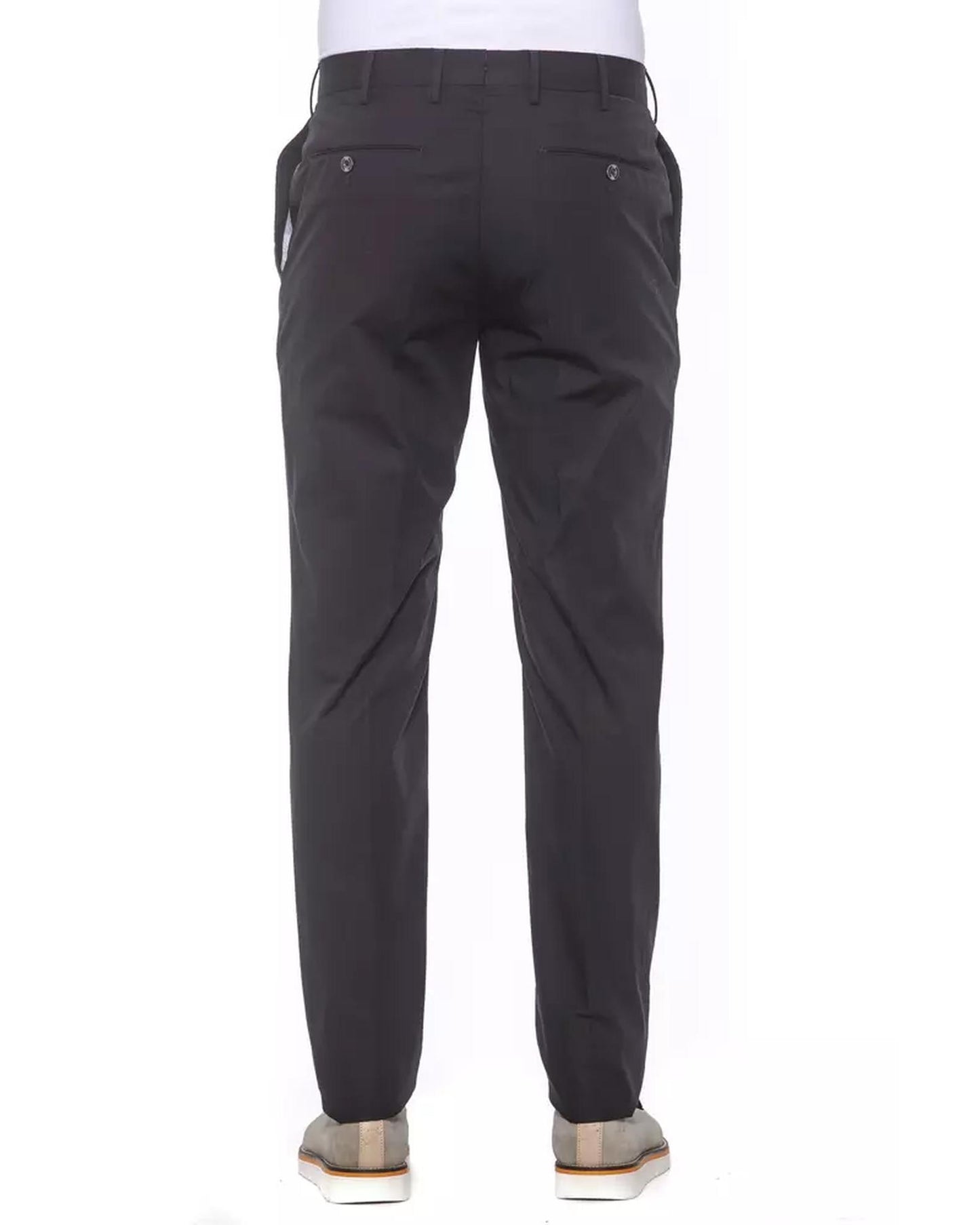 Pleated Front Trousers with Overlapping Closure 54 IT Men