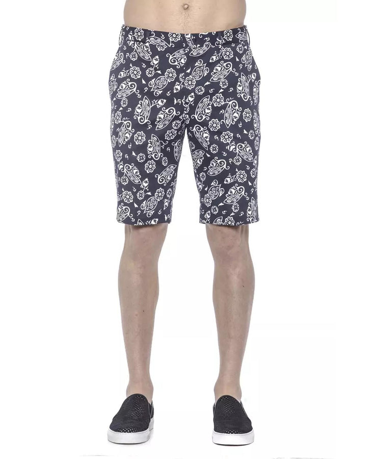 Patterned Mens Bermuda Shorts with Hook and Zip Closure W50 US Men