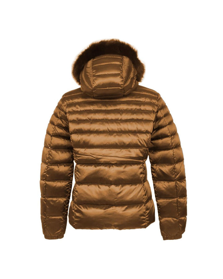 Padded Down Jacket with Fur Hood and Personalized Slider 42 IT Women