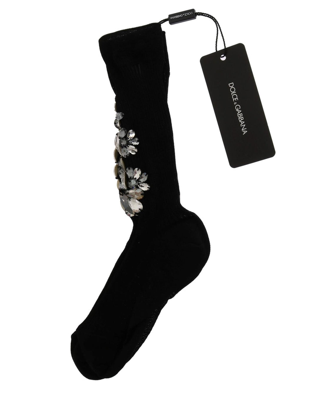 Floral Crystal Embellished Stockings Socks M Women