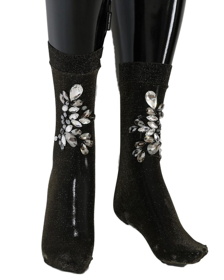 Embellished Stretch Mid Calf Stockings by Dolce & Gabbana S Women