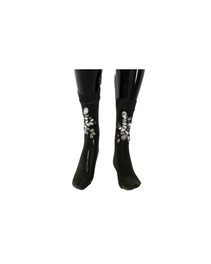 Embellished Stretch Mid Calf Stockings by Dolce & Gabbana M Women