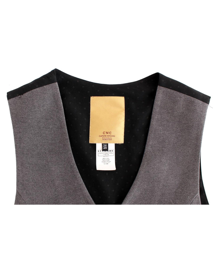 Costume National CNC Gray Cotton Blend Casual Vest 48 IT Men