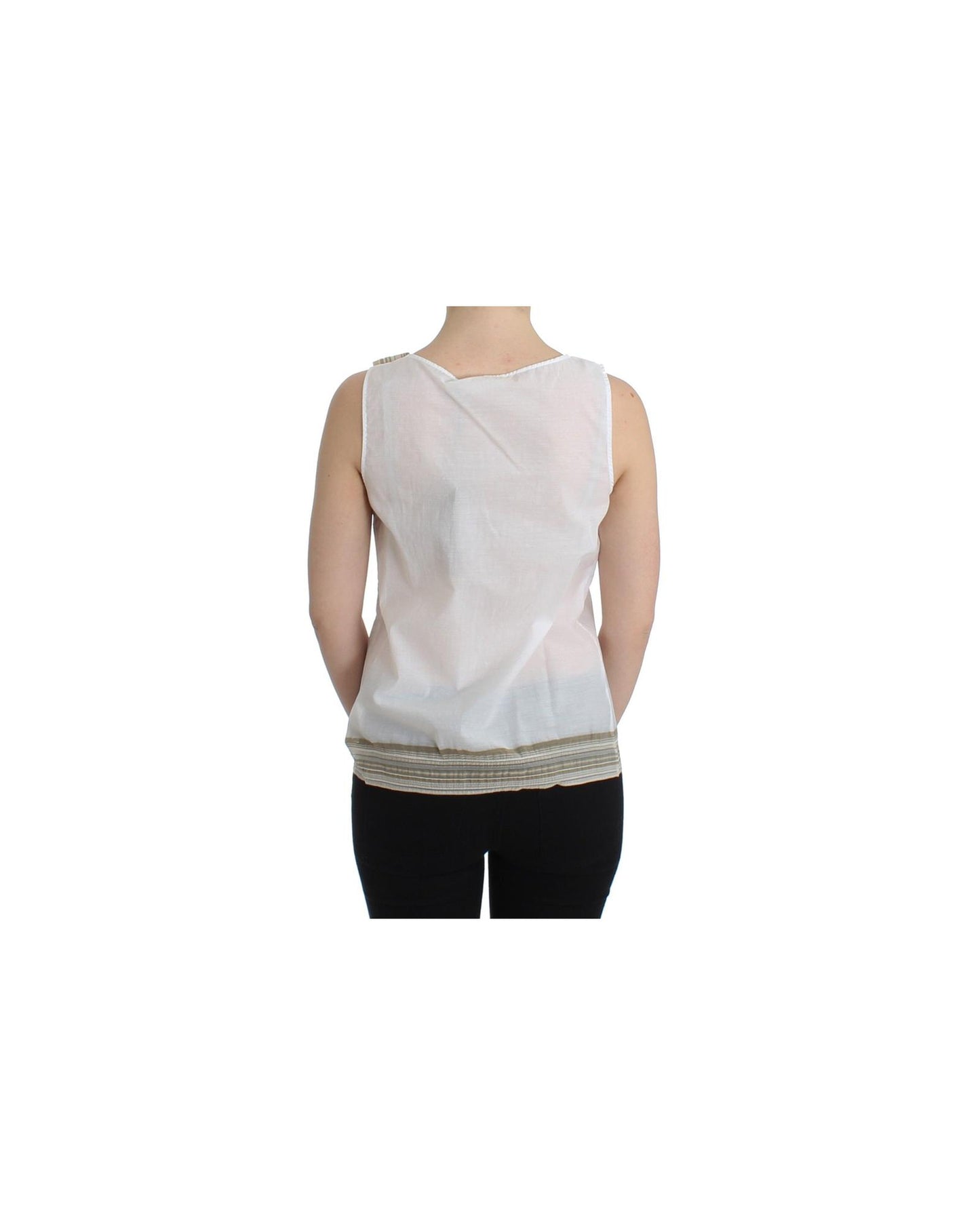 Ermanno Scervino White Cotton-blend Bow Top 46 IT Women