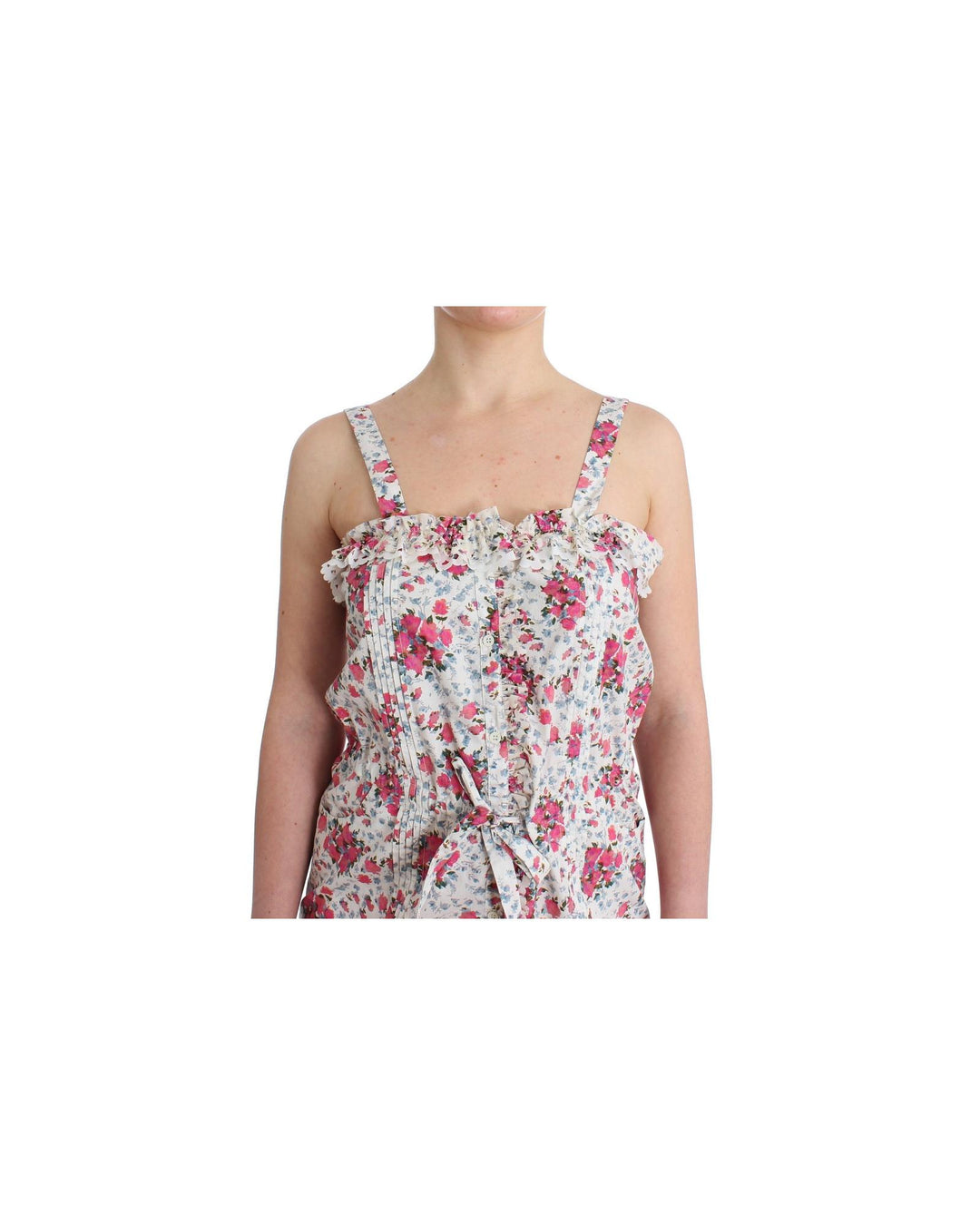 Floral Beach Dress with Waistline Tie 46 IT Women