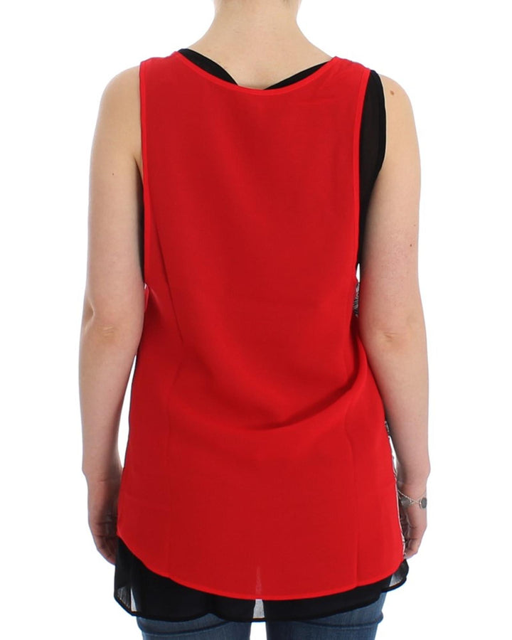 CNC Costume National Sleeveless Logo T-Shirt Top L Women