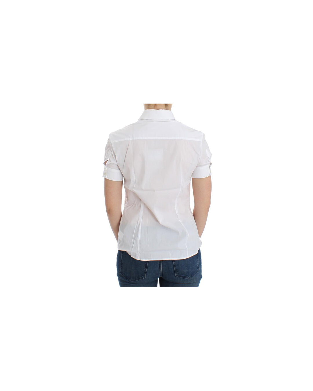 John Galliano White Cotton Stretch Shortsleeve Shirt Top 42 IT Women