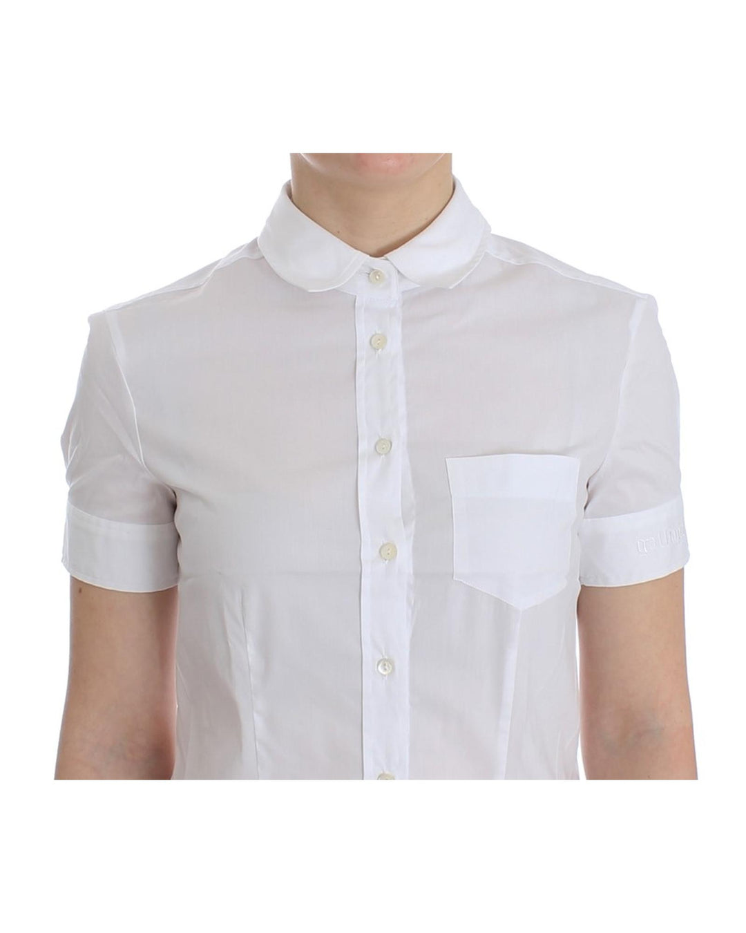 John Galliano White Cotton Stretch Shortsleeve Shirt Top 42 IT Women