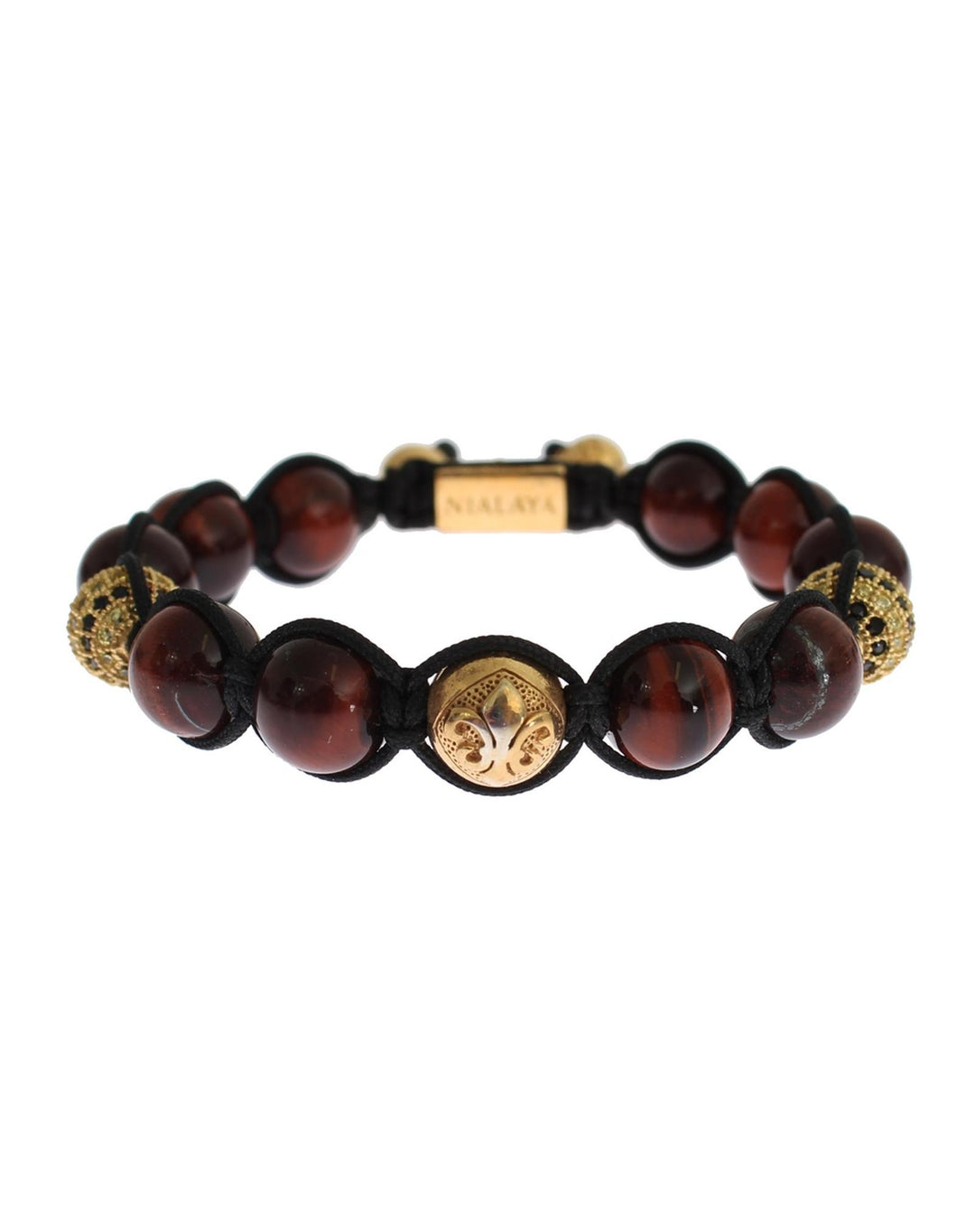 NIALAYA Red and Gold Multicolor CZ Bracelet S Women