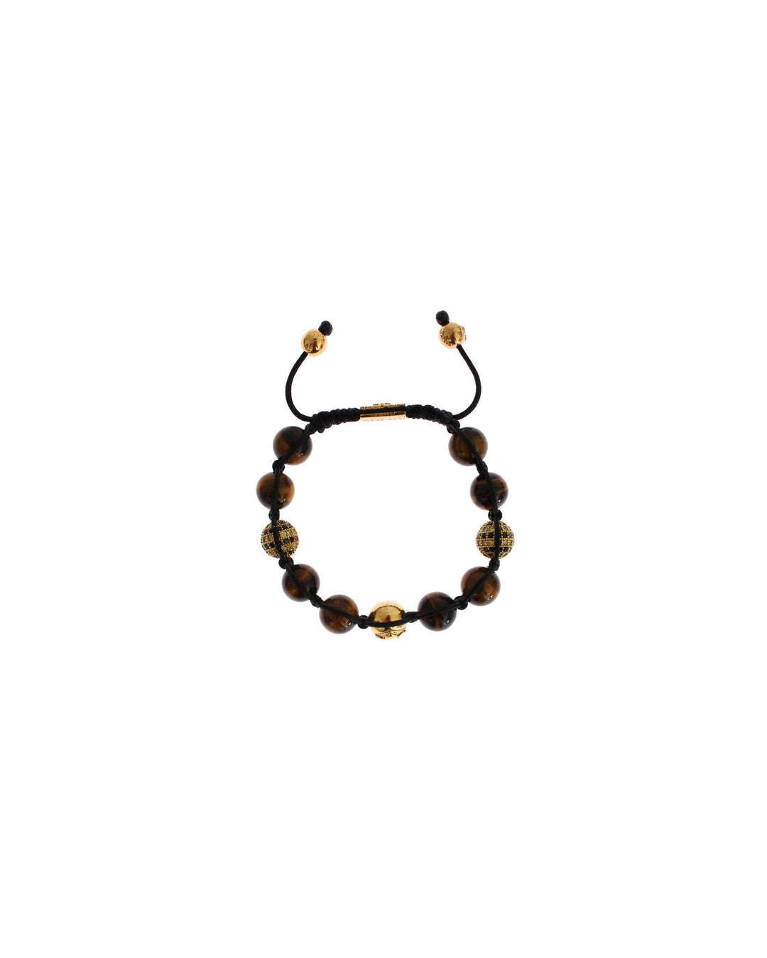 NIALAYA Multicolor CZ and Tigers Eye Gold Plated Bracelet S Women