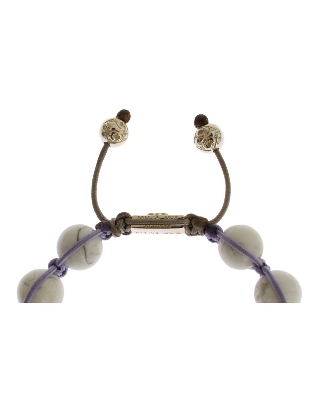 NIALAYA Sterling Silver Bracelet with Purple CZ and Howlite S Women