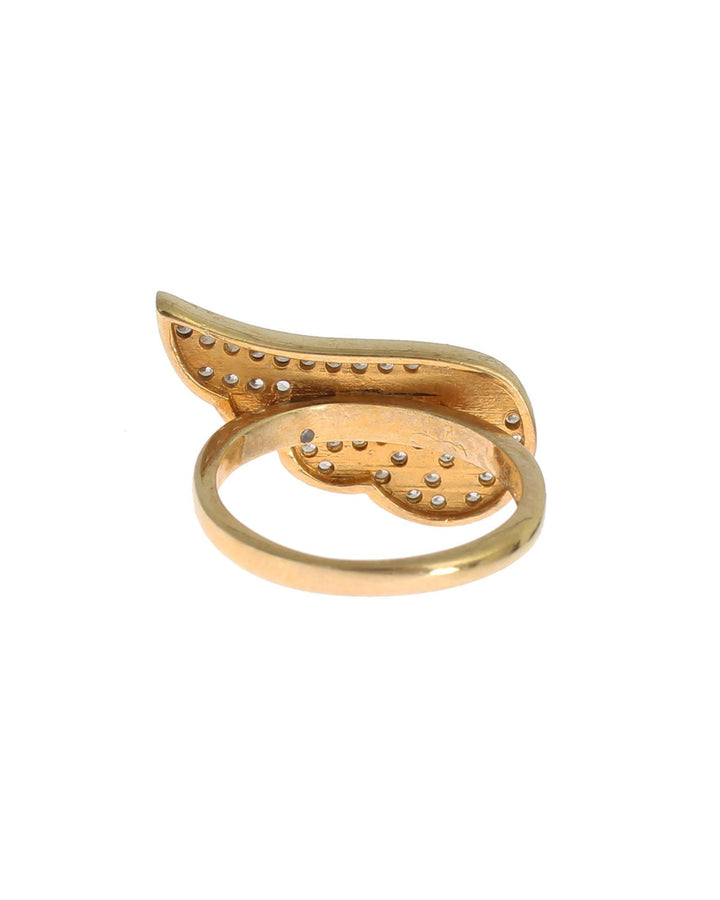 Gold Plated Sterling Silver CZ Ring 50 EU Women