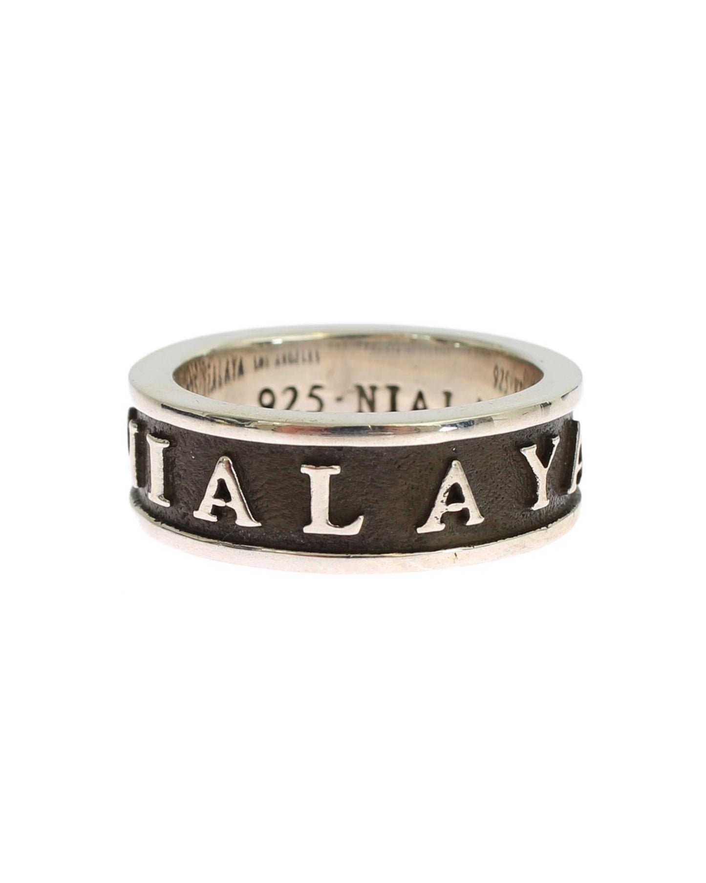 925 Sterling Silver Logo Ring 58 EU Men