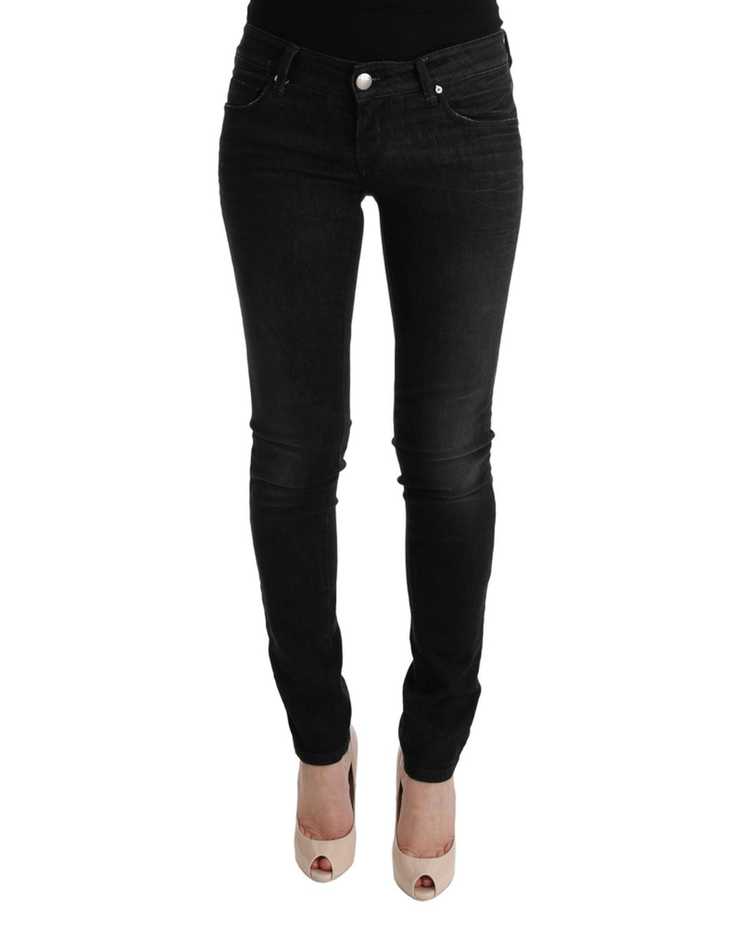 Authentic ACHT Slim Fit Black Jeans with Logo Details W26 US Women