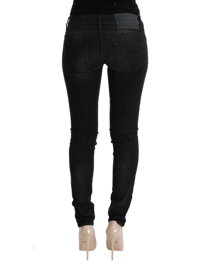 Authentic ACHT Slim Fit Black Jeans with Logo Details W26 US Women